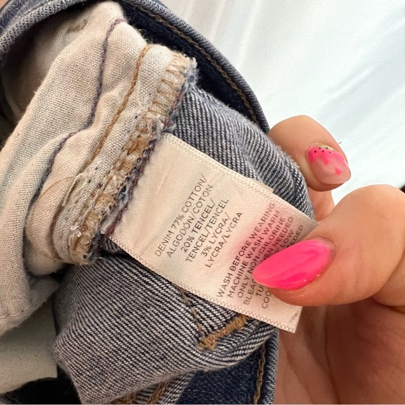 Loft Light Wash Pink Side Stripe Skinny Jeans, size 16 - Picture 4 of 7